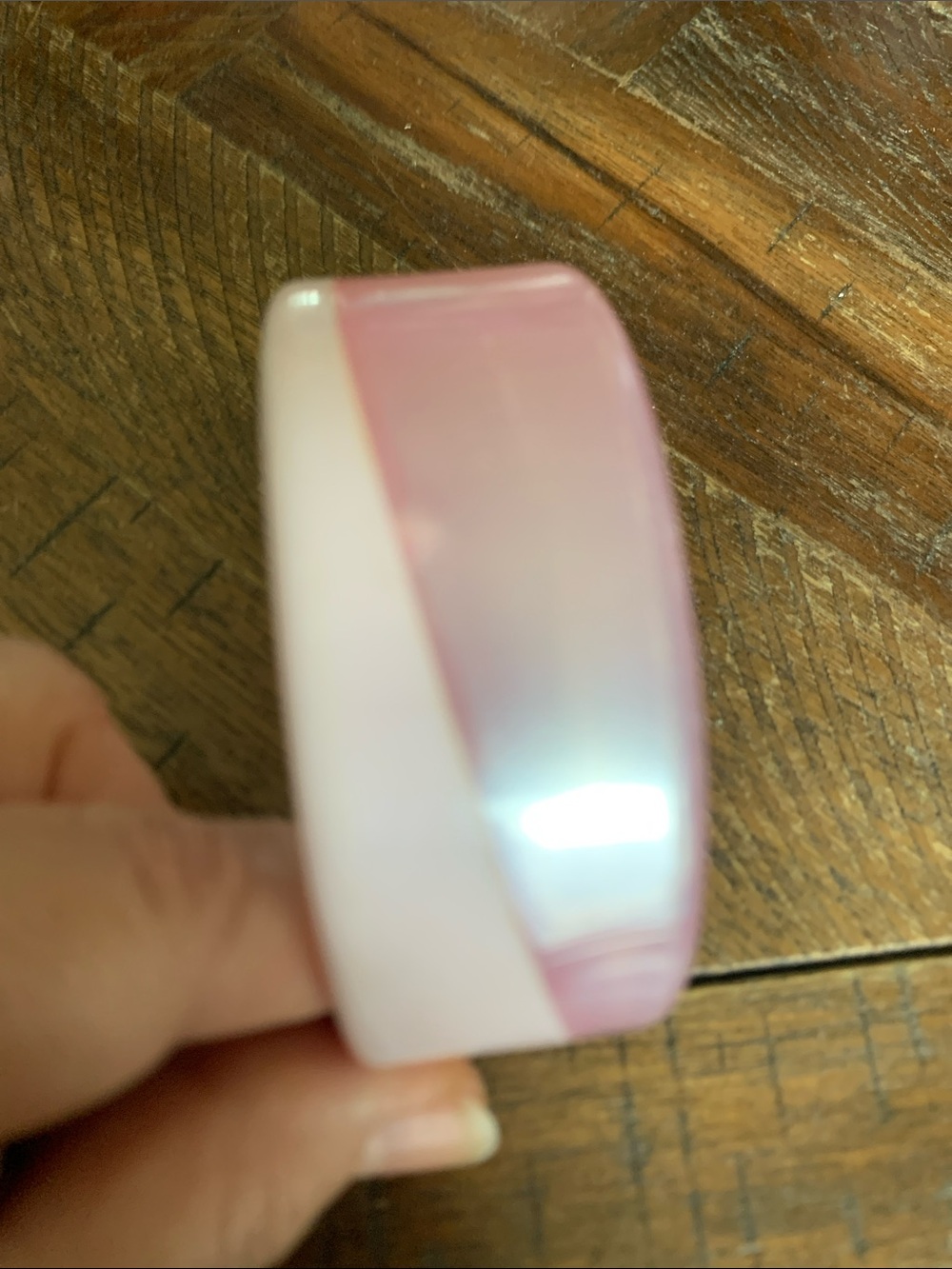 Iridescent Pink Resin Bangle Bracelet